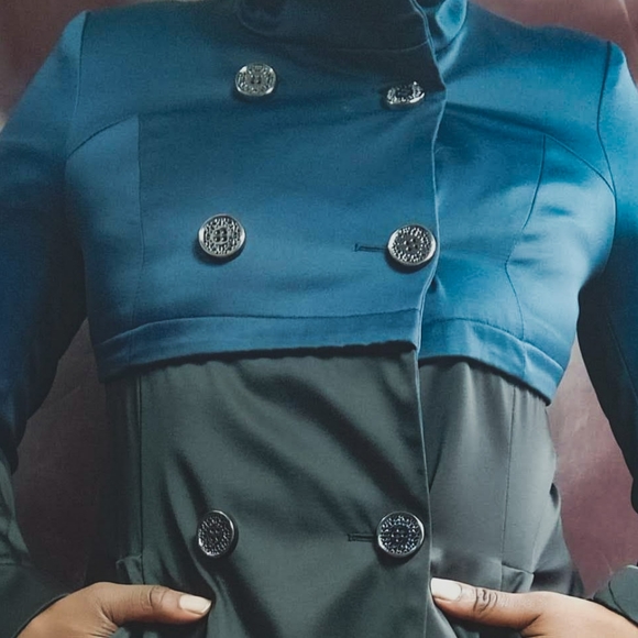 Tahari Navy Color Block Jacket - Picture 4 of 12